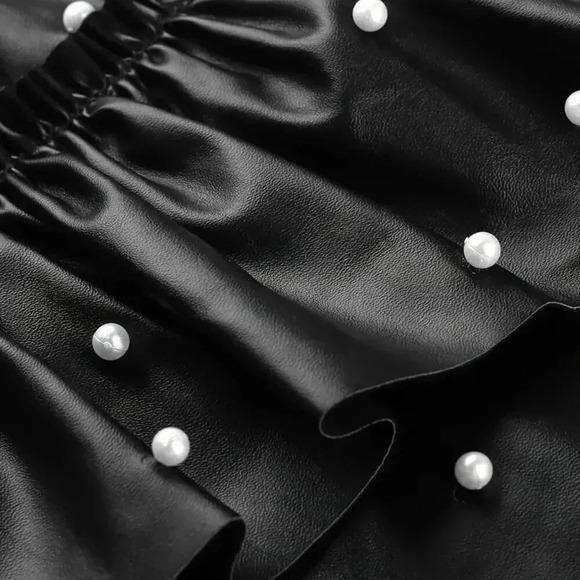 Beaded Ruffle Asymmetrical Hem Skirts - Picture 3 of 5